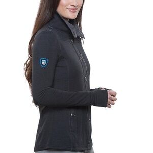 Kuhl Women's Krush Cotton Blend Jacket Internal Contrast Detail Black/Gray XS